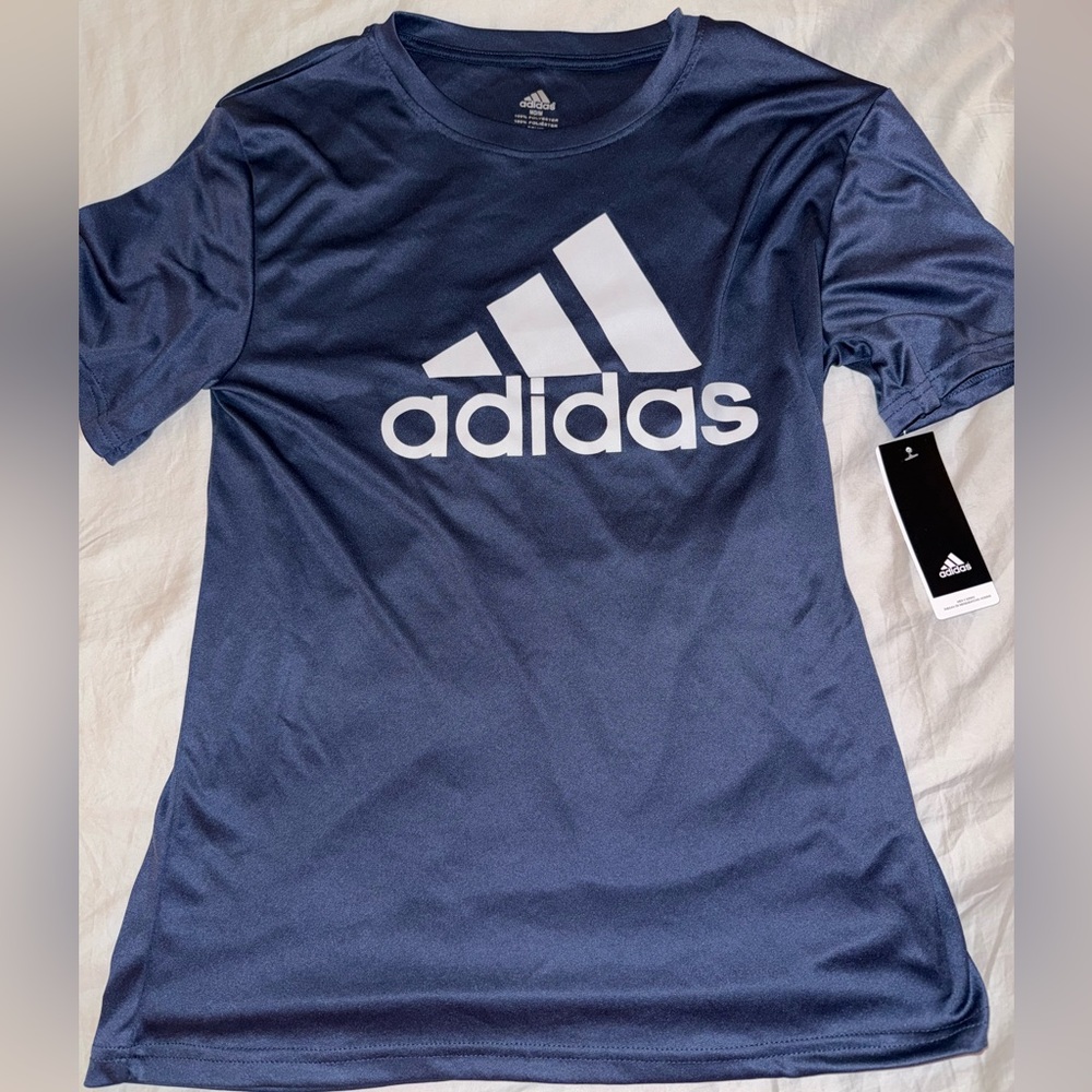 Adidas | navy/white adidas active tee, size M